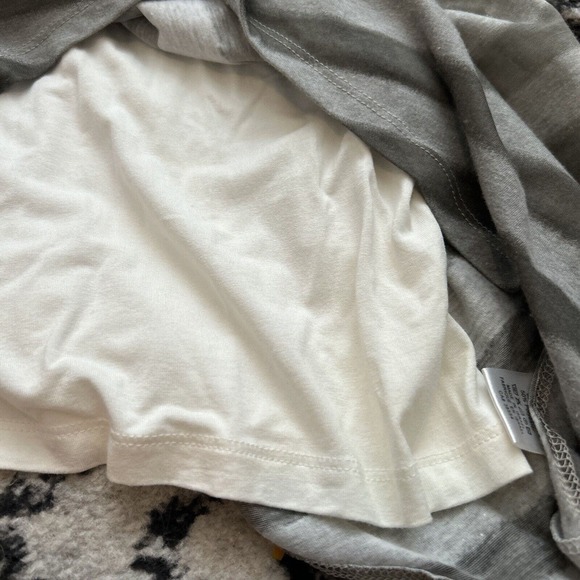 Ronen Chen Dress Beige Gray Lined Striped Draped Lightweight Women's Size 4 - Picture 7 of 8